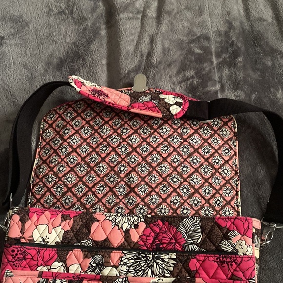 Vera Bradley Attaché Black, White, Pink, Brown 5 pockets & shoulder strap - Picture 11 of 11